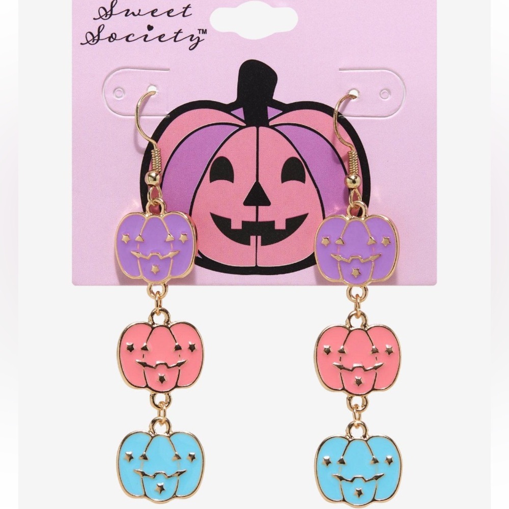 Sweet‎ Society Pastel Pumpkin Earrings Hot Topic Halloween